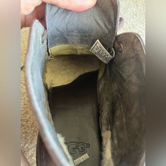 UGG Dark Brown Leather Men Chukka Ankle Boots 3275 - Picture 8 of 16